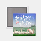 豚飛んでいるビー違う マグネット (正面/裏面)