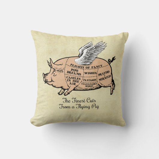 豚飛んでいる切り クッション (正面)