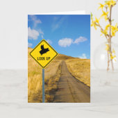 豚飛んでいる徴候 カード (黄色い花)