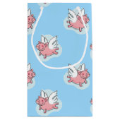 豚飛んでいる新生児選択カラー抱き枕 スモールペーパーバッグ (裏面)