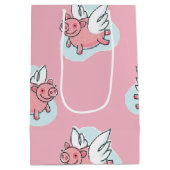 豚飛んでいる新生児選択カラーM抱き枕 ミディアムペーパーバッグ (裏面)