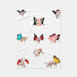 豚飛んでいる毛布 フリースブランケット