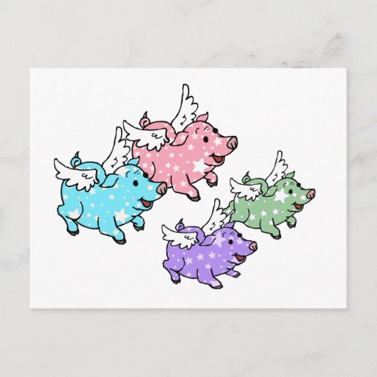 豚飛んでいる科 ポストカード (正面)