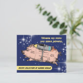 豚飛んでいる肉料理料理本レシピカード ポストカード (スタンド正面)