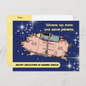 豚飛んでいる肉料理料理本レシピカード ポストカード (正面/裏面)