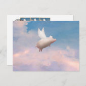 豚飛んでいる葉書 ポストカード (正面/裏面)