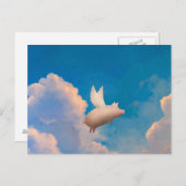 豚飛んでいる葉書 ポストカード (正面/裏面)