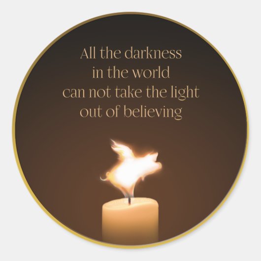 豚飛んでいる蝋燭 ラウンドシール (正面)