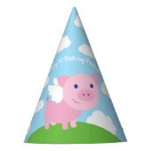 豚飛んでいる誕生日パーティー パーティーハット (正面)