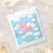 豚飛んでいる誕生日パーティー フェイバーバッグ (クリップ留めされた状態)