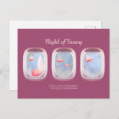 豚飛んでいる過去飛行機窓パーソナライズされた ポストカード (正面/裏面)