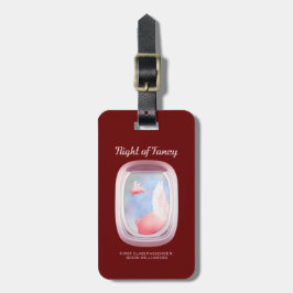 豚飛んでいる過去飛行機窓パーソナライズされた ラゲッジタグ