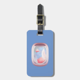 豚飛んでいる過去飛行機窓 ラゲッジタグ