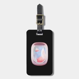 豚飛んでいる過去飛行機窓 ラゲッジタグ