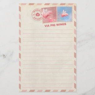 豚飛んでいる郵便文房具 便箋