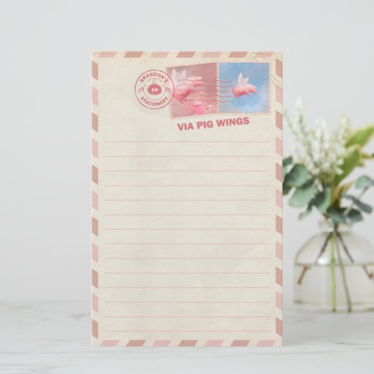 豚飛んでいる郵便文房具 便箋 (スタンド正面)