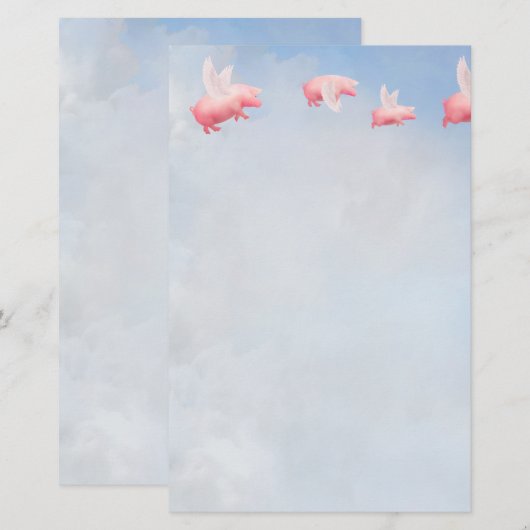 豚飛んでいる類 便箋 (正面/裏面)
