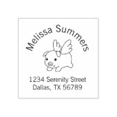 豚飛んでいる、ウィングアーチアドレス付き子豚 ラバースタンプ (インプリント)