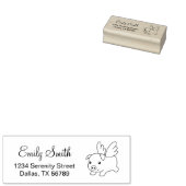 豚飛んでいる、ウィングス付き豚差出人住所 ラバースタンプ (押印)