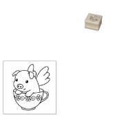 豚飛んでいる – ティーカップの翼を持つ子豚2 ラバースタンプ (押印)