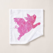 豚飛んでいる、浴室の装飾、豚 バスタオルセット (ウォッシュタオル)