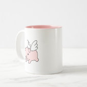 豚飛んでいる – 翼のある子豚 ツートーンマグカップ (正面左)