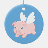 豚飛んでいる – 青の翼を持つ子豚 セラミックオーナメント (裏面)
