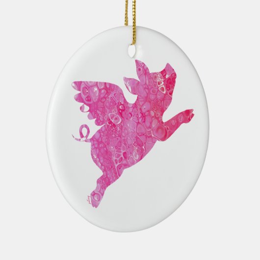 豚飛んでいる、飛んでいる豚 セラミックオーナメント (右)