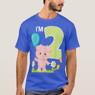 豚2ndバースデーガール2歳誕生日かわいい豚 tシャツ