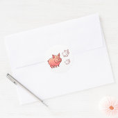 豚3頭ステッカー ラウンドシール