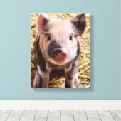 豚 キャンバスプリント (インサイチュ (ウッドフロア))