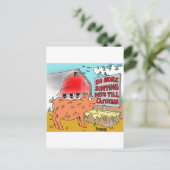 豚/クリスマス漫画のギフトウェア シーズンポストカード (スタンド正面)