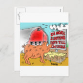 豚/クリスマス漫画のギフトウェア シーズンポストカード (正面/裏面)