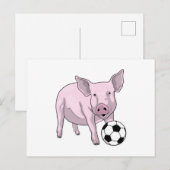 豚 サッカー選手 サッカー ポストカード (正面/裏面)