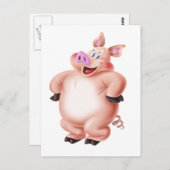 豚、サード、ポルコ、シュヴァイン、コション ポストカード (正面/裏面)