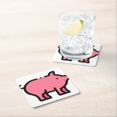 豚 スクエアペーパーコースター (インサイチュ)