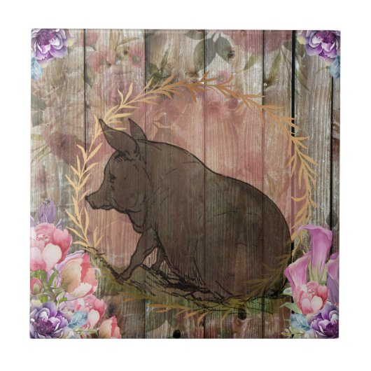 豚 タイル (正面)