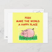 豚 ポストカード (正面/裏面)