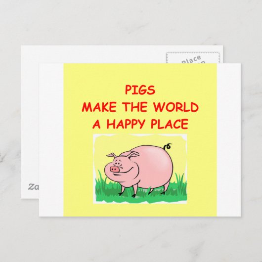 豚 ポストカード (正面/裏面)