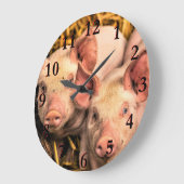 豚 ラージ壁時計 (傾斜)