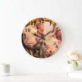 豚 ラージ壁時計 (ホーム)