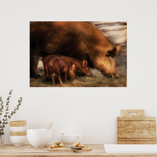 豚 – 家族結合 ポスター (キッチン)