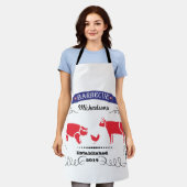 豚、鶏、牛のヴィンテージファミリーバーベキューエプロン エプロン (着用した状態)