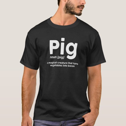 豚 A 魔法の生き物 野菜を に変える Tシャツ (正面)