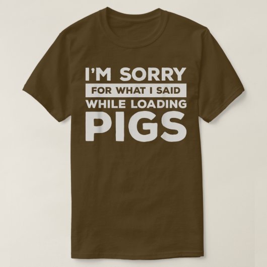 豚Fを積み込み中に申し訳ない Tシャツ (デザイン正面)