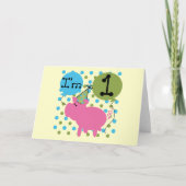 豚Iは1誕生日Tシャツとギフト カード (正面)