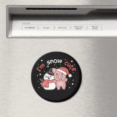 豚I'm雪かわいい雪だるまスノーパンマグネット マグネット (インサイチュ (食洗機))