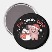 豚I'm雪かわいい雪だるまスノーパンマグネット マグネット (正面/裏面)
