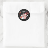 豚I'm雪かわいい雪だるまスノープリンクラシックラウンドS ラウンドシール (バッグ)