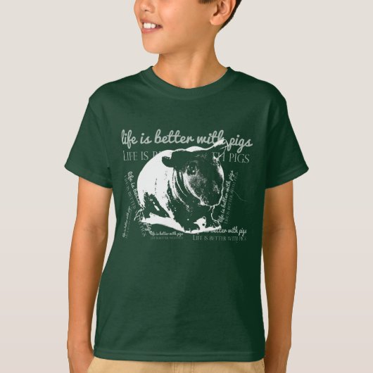 豚Tシャツの方が人生だ Tシャツ (正面)